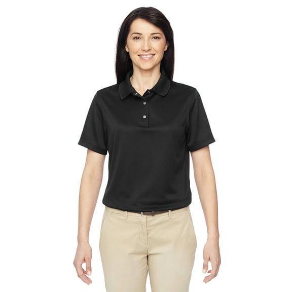 Harriton M345W Women's Advantage Snag Protection Plus IL Snap Placket Polo-Black-XL