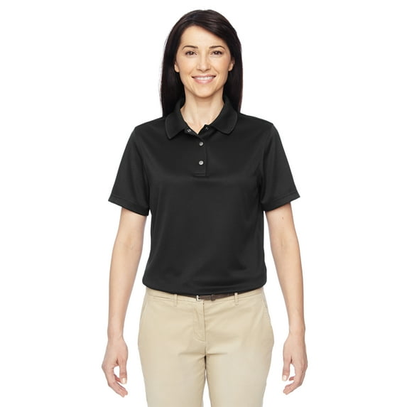 Harriton M345W Women's Advantage Snag Protection Plus IL Snap Placket Polo-Black-XL