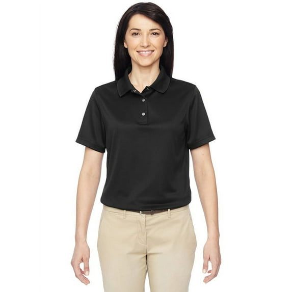 Harriton M345W Ladies Performance Polo Shirt - Black - X-Large