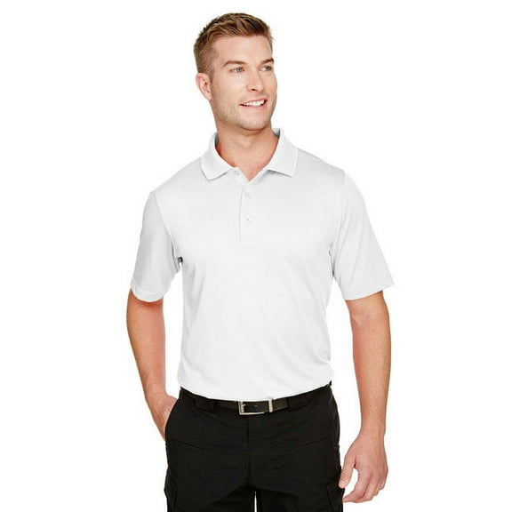 Harriton M348 Men's Advantage Snag Protection Plus Polo-White-L
