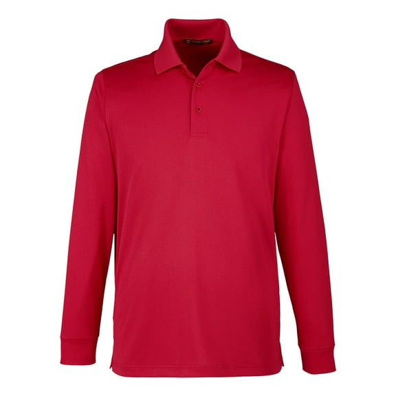 Harriton M348LT Men's Tall Advantage Long Sleeve Snag Protection Plus IL Polo-Red-2XLT