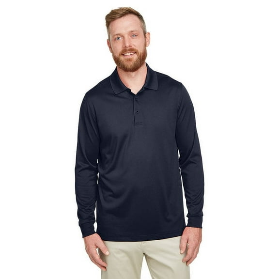 Harriton M348LT Men's Tall Advantage Long Sleeve Snag Protection Plus IL Polo-Dark Navy-XLT