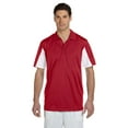 thumbnail image 1 of Harriton M355 Men's Side Blocked Micro-Pique Polo, 3XL, RED/ WHITE, 1 of 2