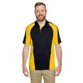 thumbnail image 1 of Harriton M385 Men's Advantage Snag Protection Plus IL Colorblock Polo-Black/ Sunray Yellow/ Dark Charcoal-XL, 1 of 3