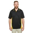 thumbnail image 1 of Harriton M386 Men's Flash Snag Protection Plus IL Colorblock Polo-Black/ Sunray Yellow-3XL, 1 of 3