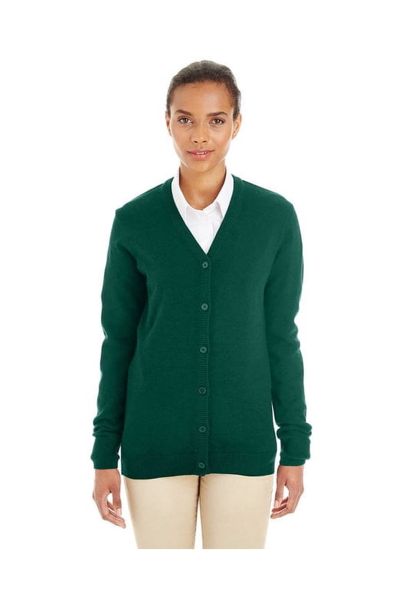M425W Women's Pilbloc V-Neck Button Cardigan Sweater-Hunter-XL