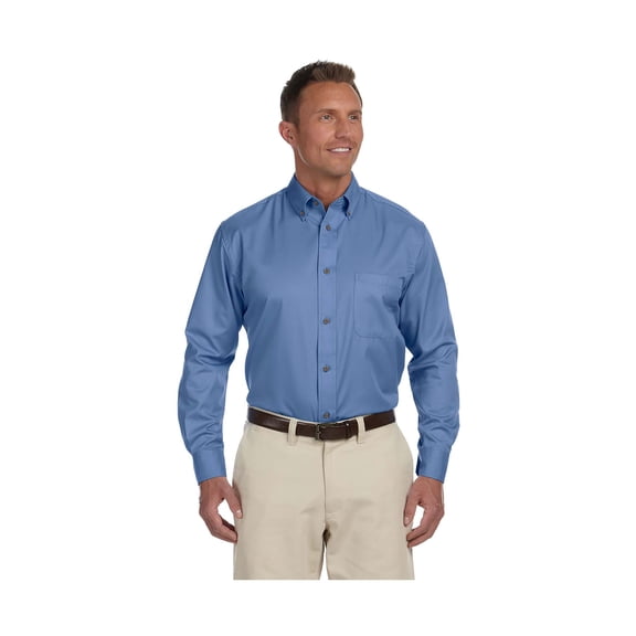 Harriton M500 Easy Blend Long-Sleeve Twill Shirt With Stain Release