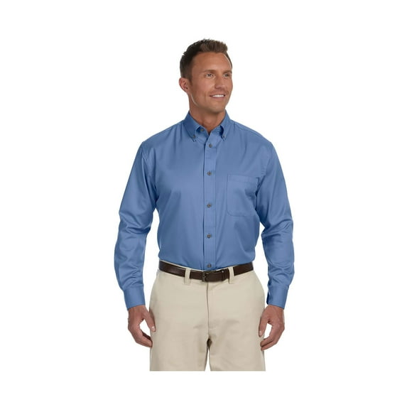 Harriton M500 Easy Blend Long-Sleeve Twill Shirt With Stain Release