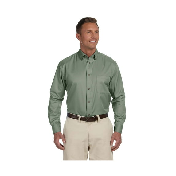 Harriton M500 Easy Blend Long-Sleeve Twill Shirt With Stain Release