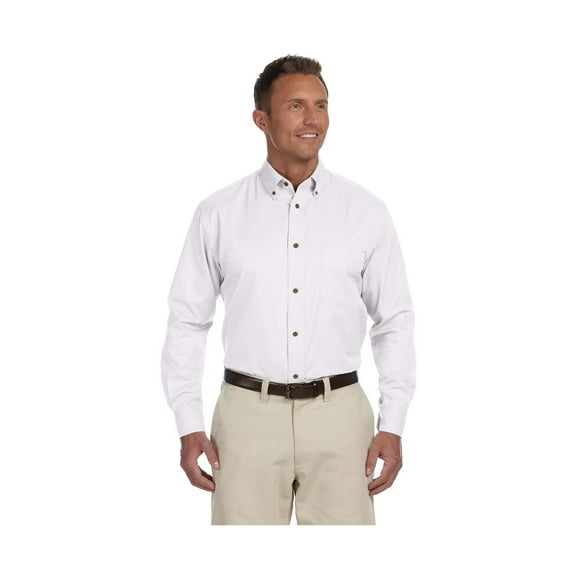Harriton M500 Easy Blend Long-Sleeve Twill Shirt With Stain Release