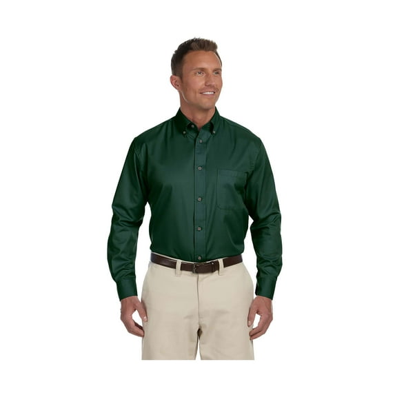 Harriton M500 Easy Blend Long-Sleeve Twill Shirt With Stain Release