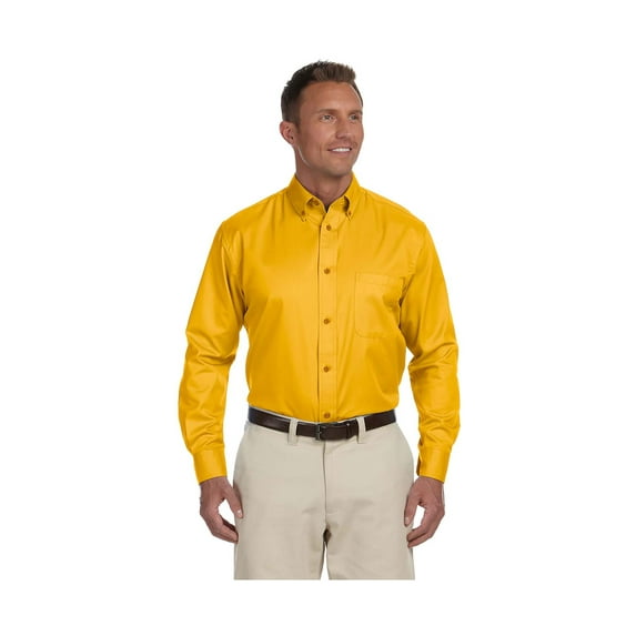 Harriton M500 Easy Blend Long-Sleeve Twill Shirt With Stain Release