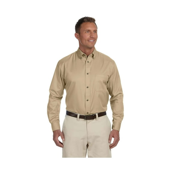 Harriton M500 Easy Blend Long-Sleeve Twill Shirt With Stain Release