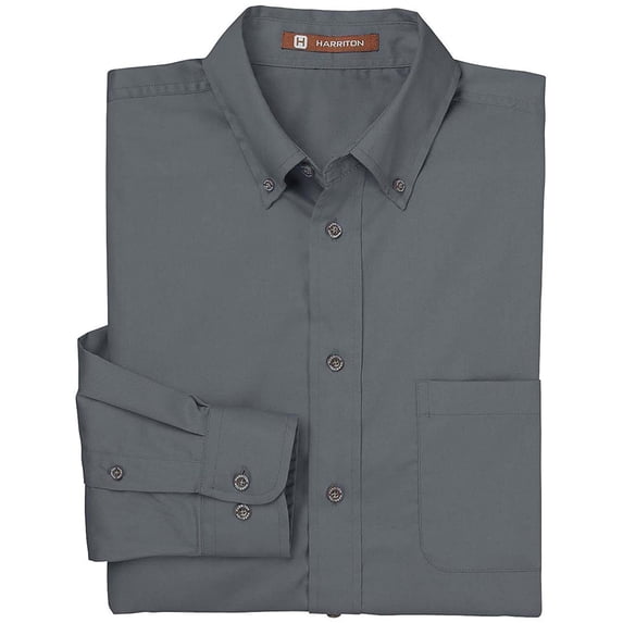 Harriton Men's Easy Blend™ Long-Sleeve Twill Shirt with Stain-Release