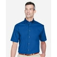 thumbnail image 1 of Harriton M500S Men's Easy Blend™ Twill Dress Shirt with Stain-Release-French Blue-XL, 1 of 3