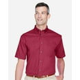 thumbnail image 1 of Harriton M500S Men's Easy Blend™ Twill Dress Shirt with Stain-Release-Wine-XS, 1 of 3