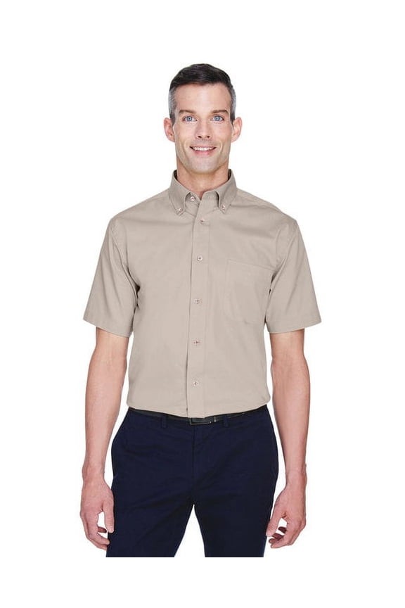 M500S Men's Easy Blend™ Twill Dress Shirt with Stain-Release-Stone-4XL