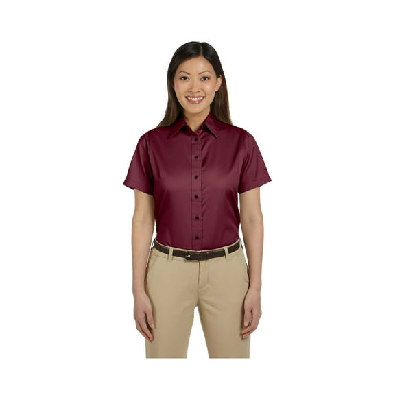 Harriton M500Sw Ladies' Easy Blend Short-Sleeve Twill Shirt With Stain-Release