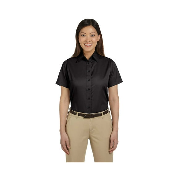 Harriton M500Sw Ladies' Easy Blend Short-Sleeve Twill Shirt With Stain-Release