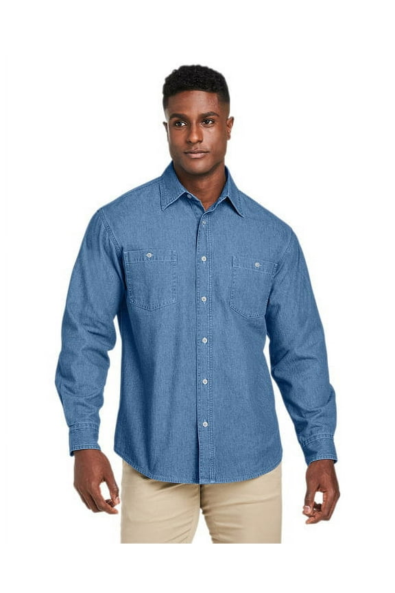 M540 Unisex Denim Shirt Jacket-Light Denim-4XL