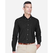 Harriton M550 Men's Long Sleeve Denim Shirt-Washed Black-2XL