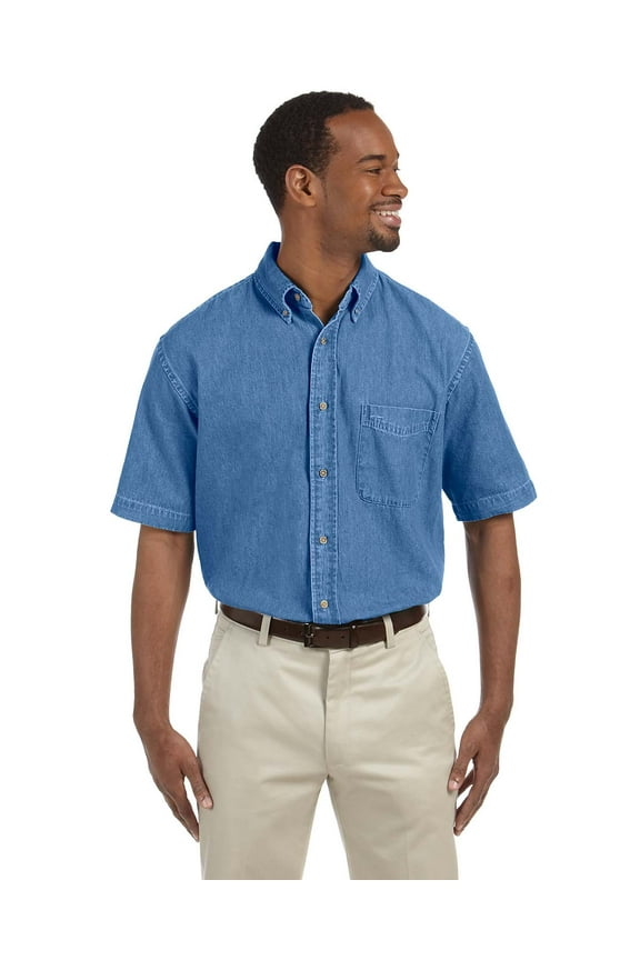 M550S Men's Denim Shirt-Light Denim-3XL