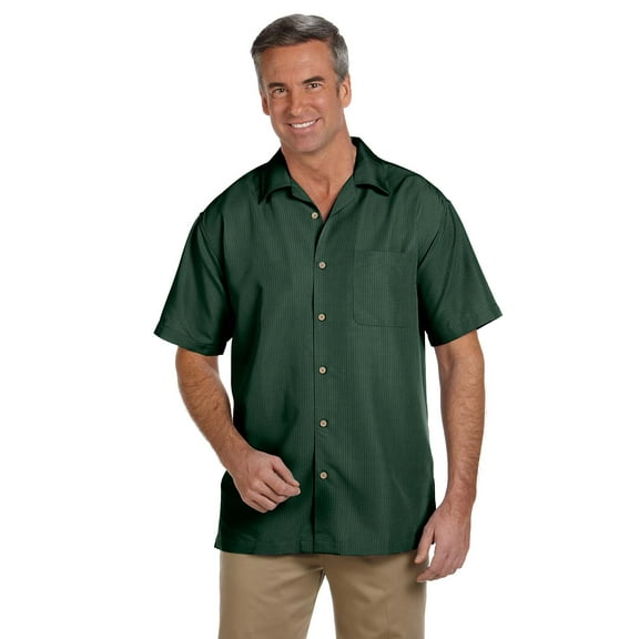 Harriton M560 Men'S Barbados Textured Camp Shirt