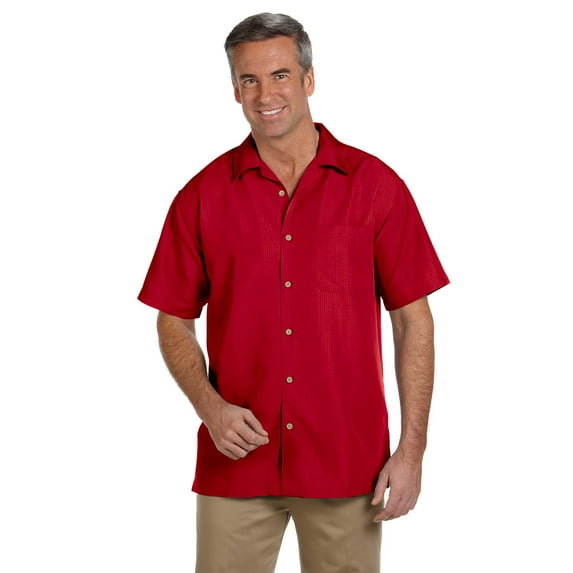 Harriton M560 Men's Barbados Textured Camp Shirt