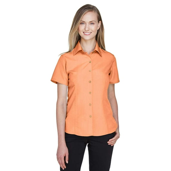 Harriton M560W Women's Barbados Textured Camp Shirt-Nectarine-3XL