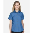 thumbnail image 1 of Harriton M560W Women's Barbados Textured Camp Shirt-POOL BLUE-XL, 1 of 3