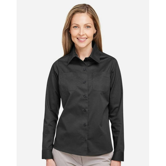 Harriton M585LW Women's Advantage IL Workshirt-Dark Charcoal-M