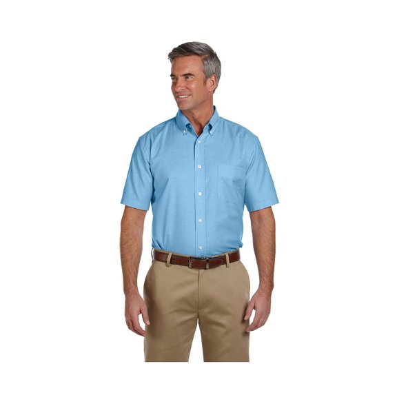 Harriton M600S Men'S Short-Sleeve Oxford With Stain-Release