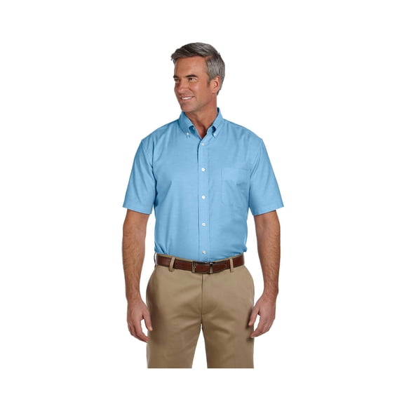 Harriton M600S Men'S Short-Sleeve Oxford With Stain-Release