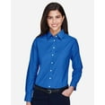 thumbnail image 1 of Harriton M600W Women's Long Sleeve Oxford Dress Shirt-French Blue-L, 1 of 3