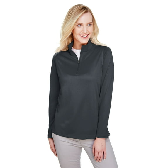 Harriton M748W Women's Advantage Snag Protection Plus Quarter-Zip Pullover-Dark Charcoal-XL