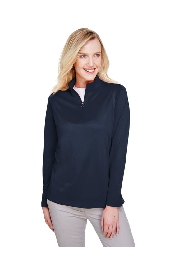 M748W Women's Advantage Snag Protection Plus Quarter-Zip Pullover-Dark Navy-XS