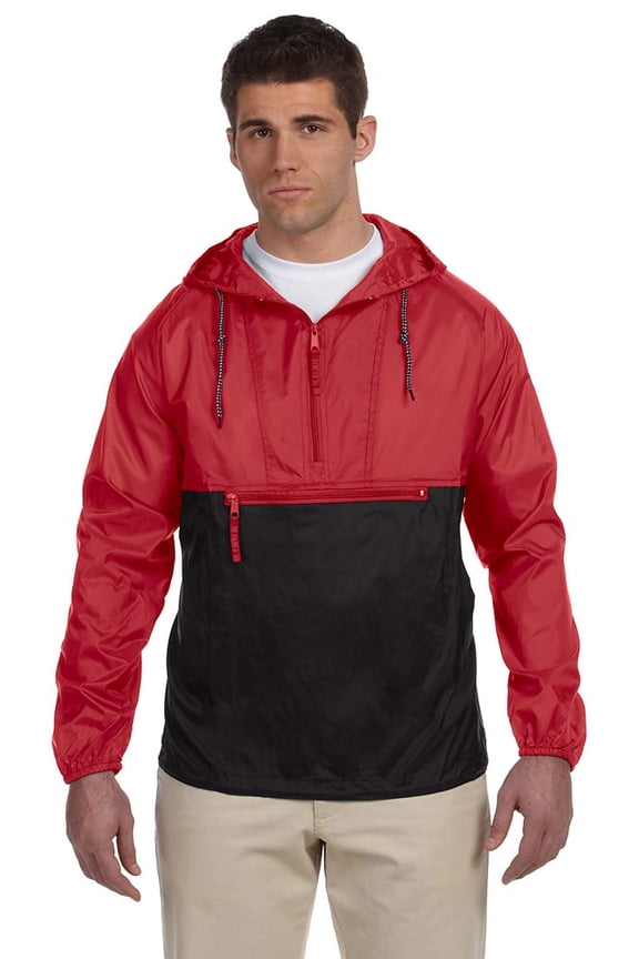 M750 Packable Nylon Jacket - Red/Black - 3X-Large