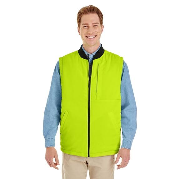 Harriton M776 Adult Dockside Interactive Reversible Freezer Vest - Blk/ Sfty Yellow - X-Large