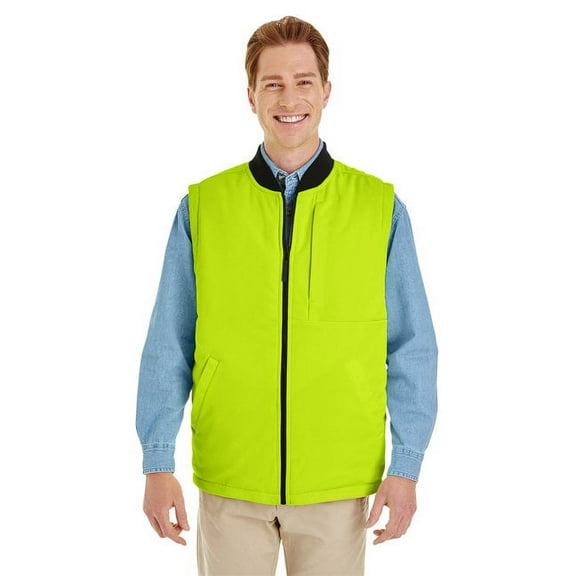 Harriton M776 Unisex Dockside Interactive Reversible Freezer Vest-Black/ Safety Yellow-S