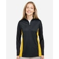 thumbnail image 1 of Harriton M786W Women's Flash Snag Protection Plus IL Colorblock Quarter-Zip Pullover-Black/ Sunray Yellow-3XL, 1 of 6