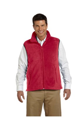 M985 Unisex Fleece Full-Zip Vest-Red-XL