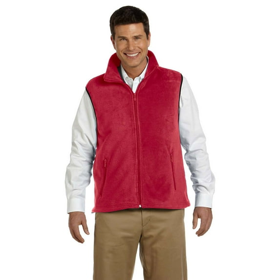 Harriton M985 Performance Fleece Vest - Red - Large