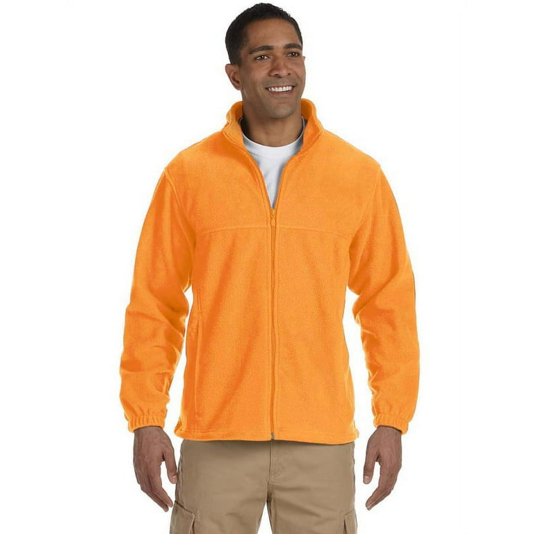 Harriton M990 Mens Full Zip Fleece Jacket Safety Orange Medium Walmart