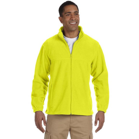 Harriton M990 Mens Full Zip Fleece Jacket - Safety Yellow - 2X-Large