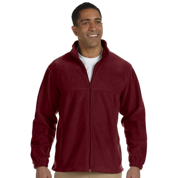 Harriton M990 Mens Full Zip Fleece Jacket - Wine - X-Large