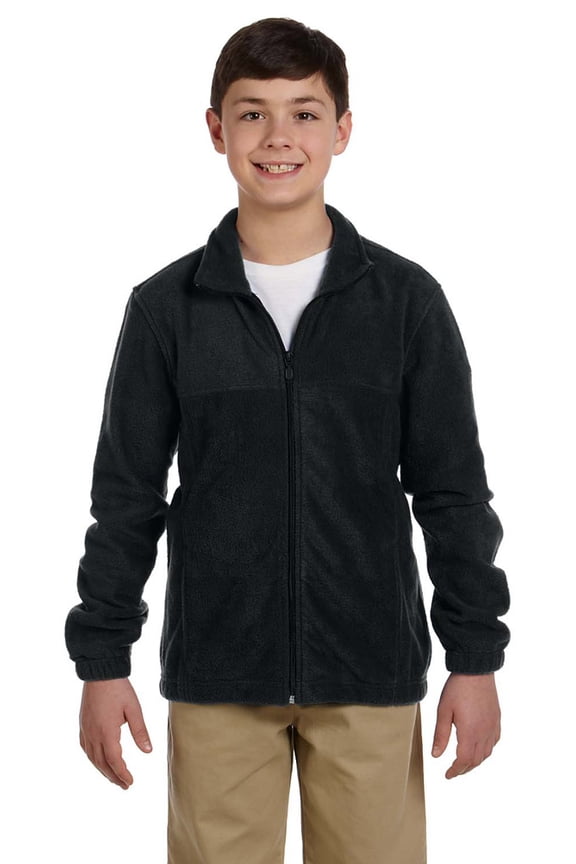 M990Y Youth Full Zip Fleece Jacket - Black - Large