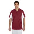 thumbnail image 1 of Harriton M355 Men's Side Blocked Micro-Pique Polo, XL, MAROON/ WHITE, 1 of 2