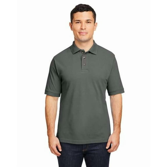 Harriton M200 Men's Pique Polo-Charcoal-5XL