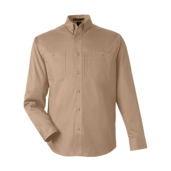 Harriton M585L Men's Advantage IL Long Sleeve Workshirt-Khaki-5XL