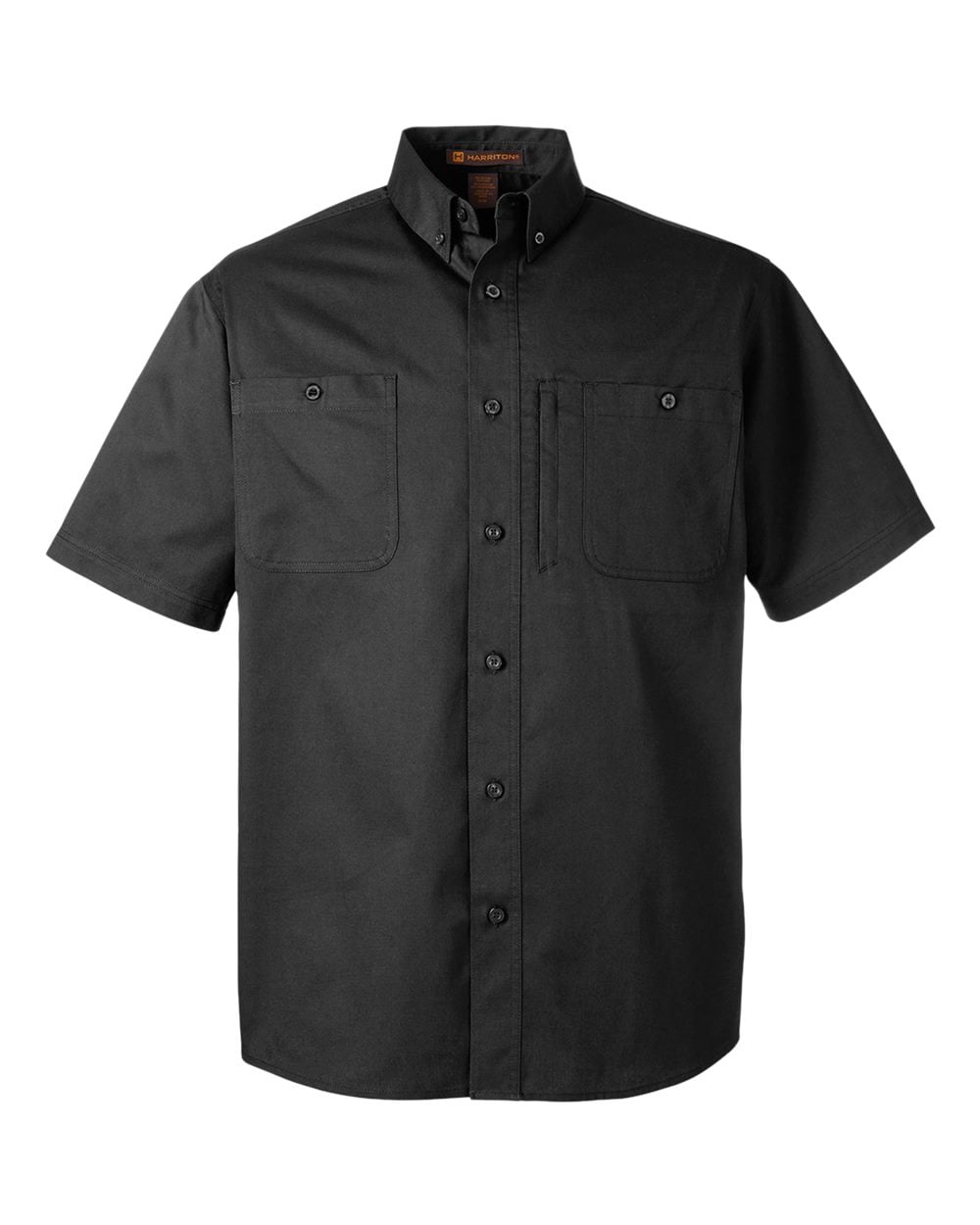 Harriton Men's Advantage Short Sleeve Shirt - Snap Closure Casual Shirt, 65% Polyester